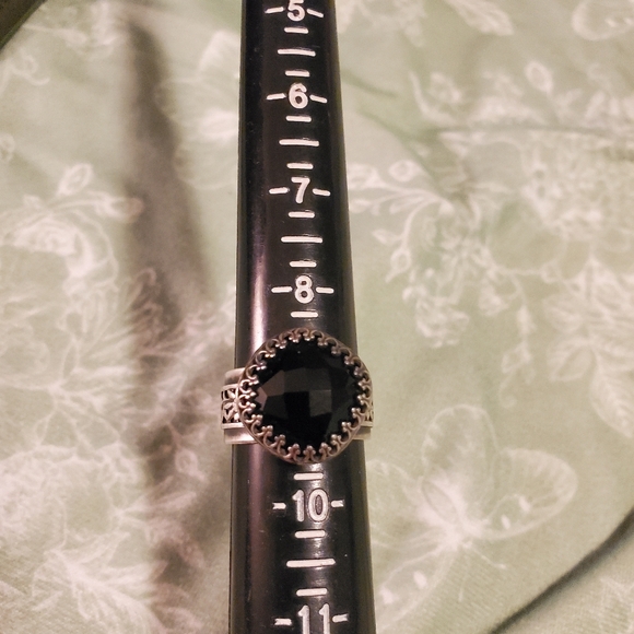 Gem Heaven sterling silver witchy black gemstone ring ooak artisan gothic - Picture 9 of 11